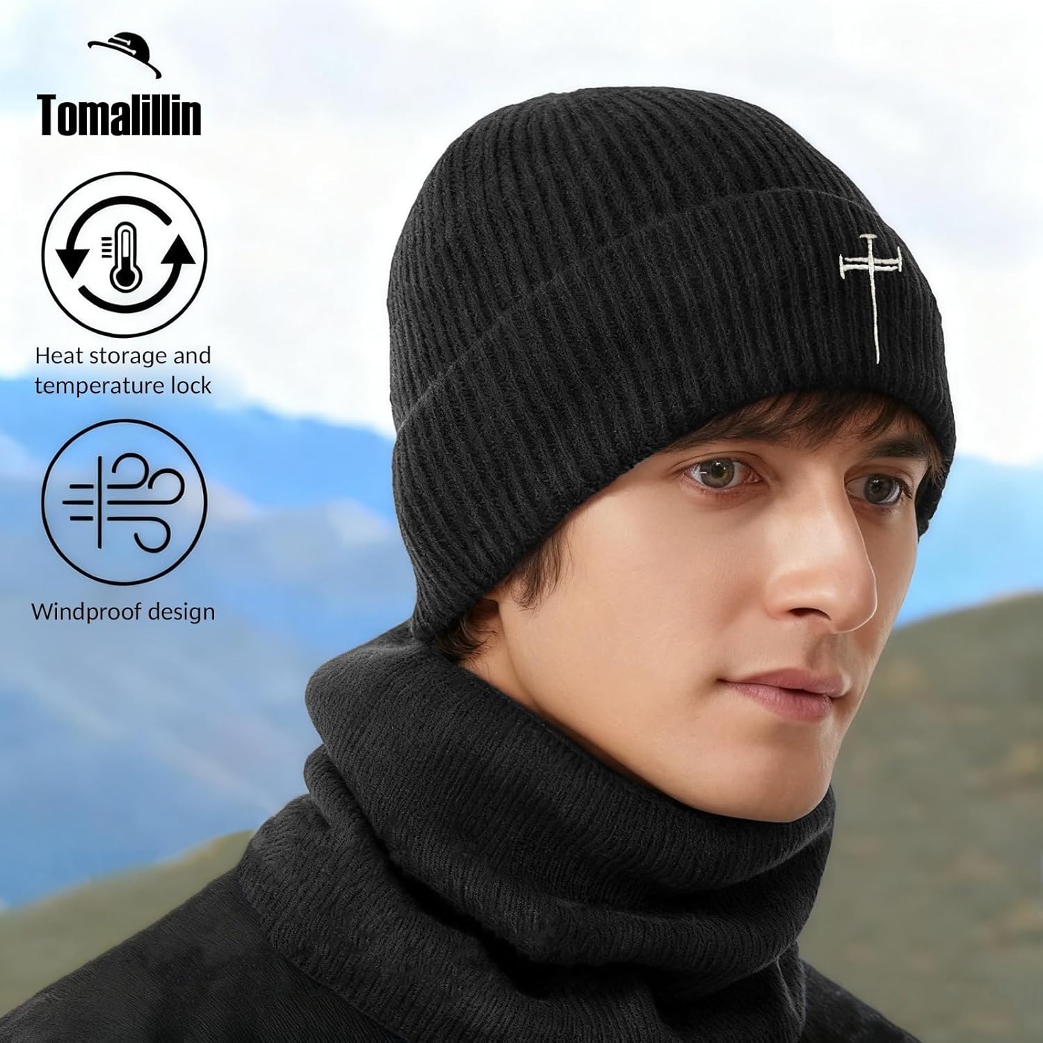 Winter Beanie for Men Women Fleece Lined Beanies Hats Soft Warm Thick Knit Hat - Image 2