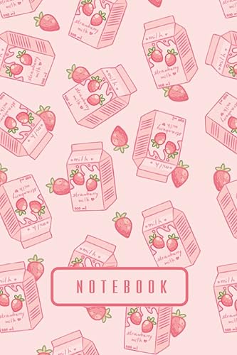 Notebook: Strawberry Milk Journal Diary | Kawaii Aesthetic Vaporwave | Cute Japanese Korean Stationery | A5 6x9” | 120 College Ruled Lined Pages