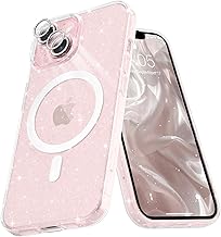 Micoden Magnetic Case for iPhone 13 Shiny Glitter Case Compatible with MagSafe Wireless Charging Shockproof Protective Case for Camera Glitter Silicone TPU Soft Transparent