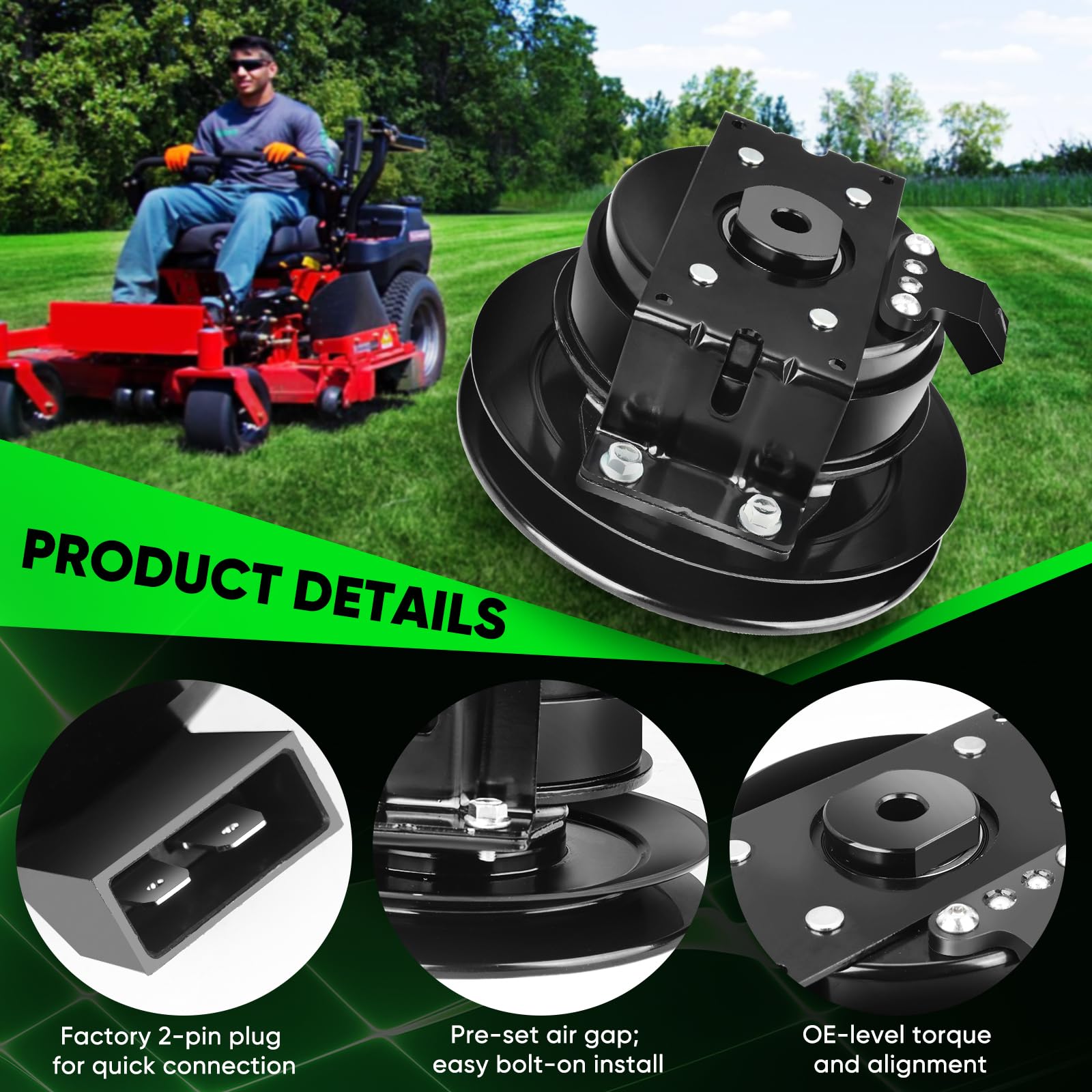 Upgrade Bearings 59118500 - Embrague eléctrico PTO compatible con Ogura, Ariens Apex, Gravely ZT HD Pro-Turn Z 44 48 52 60 sustituye a 53797600 05118900 cortacésped de giro cero