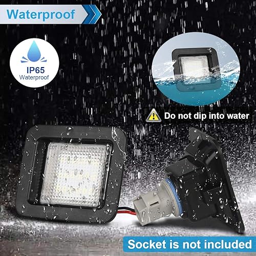 Miniatura 3 de MbuyDIY Conjunto de lámpara LED para placa de matrícula compatible con lente transparente Raptor 2015-2020 F150 17-20 17-20 6000K blanco, paquete de