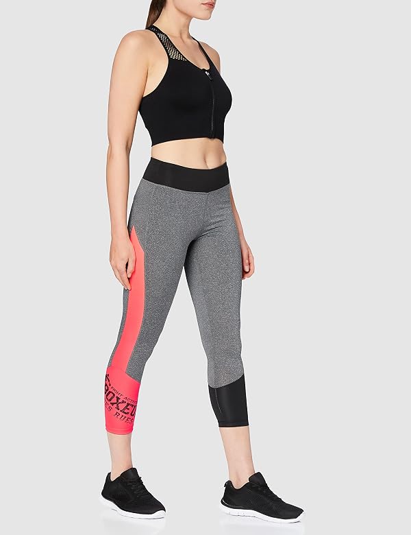 BOXEUR DES RUES Serie Fight Activewear, Leggings Donna, Grigio Melange, M :  Amazon.it