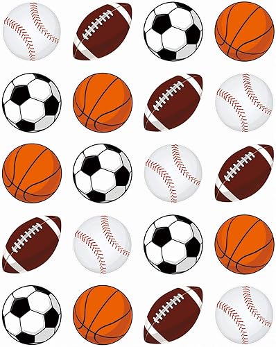 Zonon 500 calcomanías de pelotas deportivas, baloncesto, fútbol, béisbol, fútbol, espuma mixta, calcomanías deportivas para álbumes de recortes,