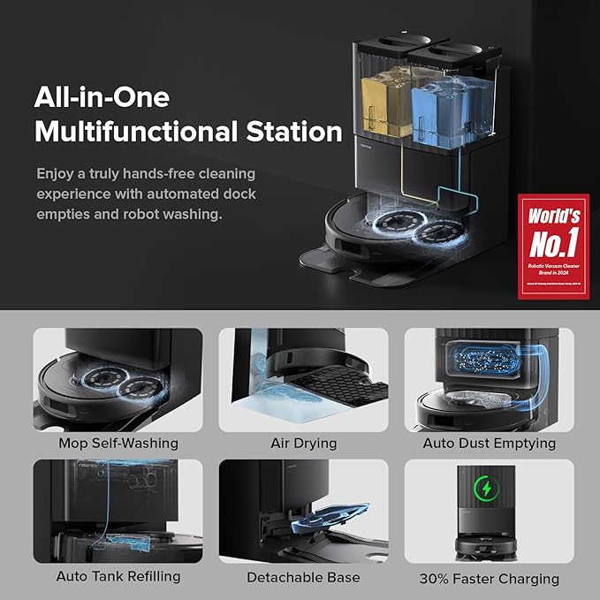 roborock Qrevo Series Robot Vacuum and Mop, 8000Pa Suction, Upgraded from Qrevo S