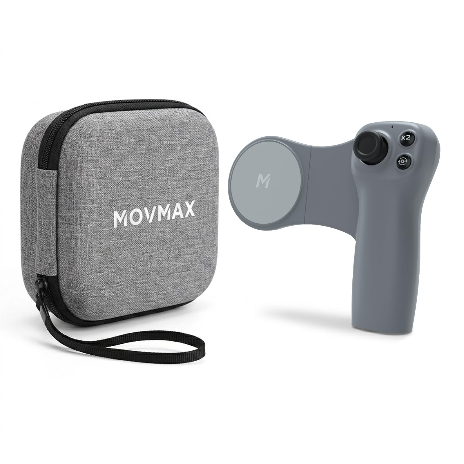 MOVMAX Pocket Controller mit Aufbewahrungstasche für DJI Osmo Pocket 4/3/2, kabellose Bluetooth-Fernbedienung mit Hall-Joystick, MagSafe-Handyhalterung und schützender Tragetasche