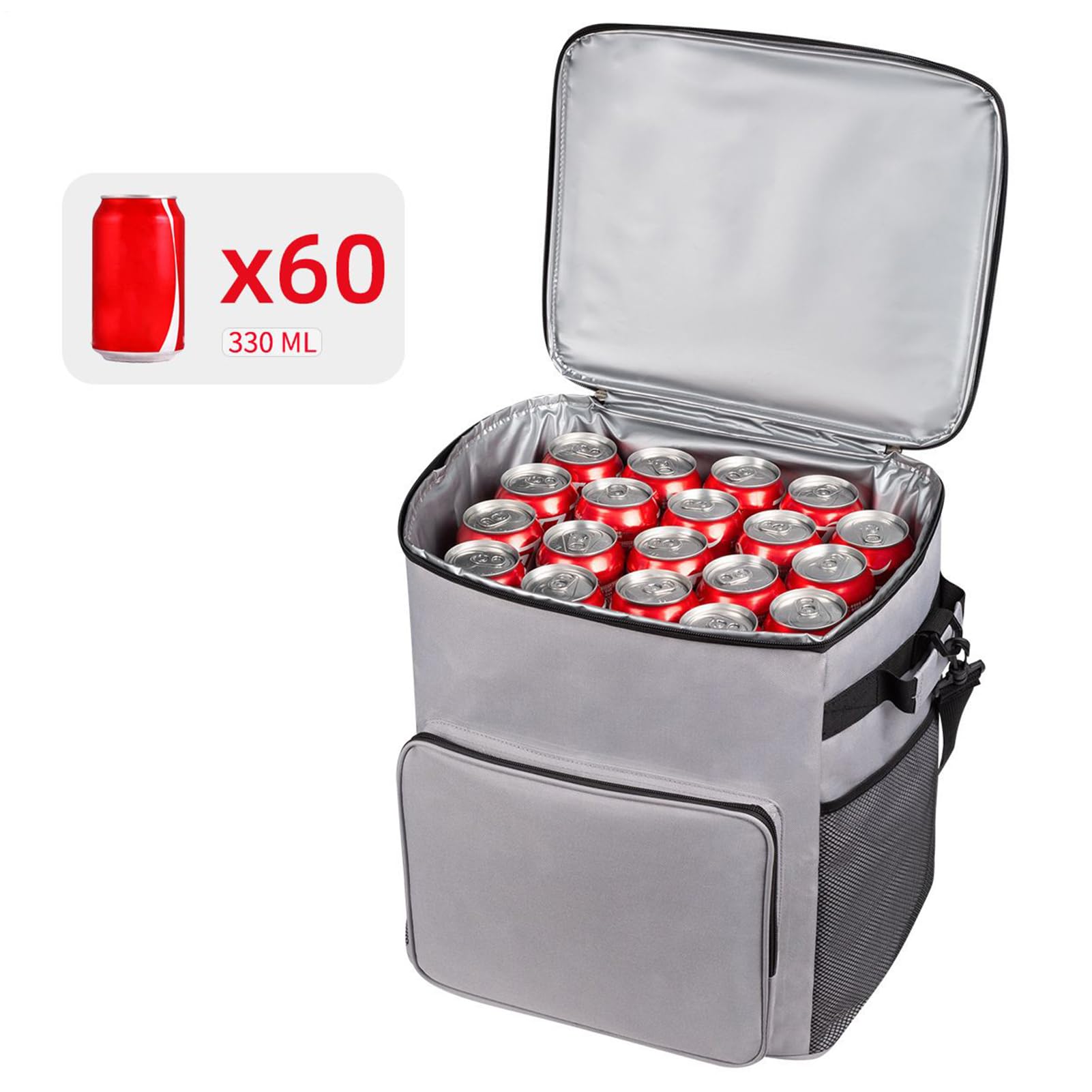 Borsa termica con ruote, morbida, da viaggio, a prova di perdite, con manico, borsa termica da 35 l, per patio, spiaggia, shopping, campeggio all'aperto