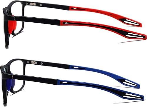 Miniatura 9 de JOON-joon Gafas de lectura para hombre, 2 pares, estilo deportivo, cómodas y flexibles, con bloqueo de luz azul, lectores para hombres