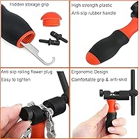 Vista 5 de Kit de herramientas de reparación de bicicletas con mini bomba de bicicleta, bolsa de sillín de bicicleta con luz trasera, multiherramienta