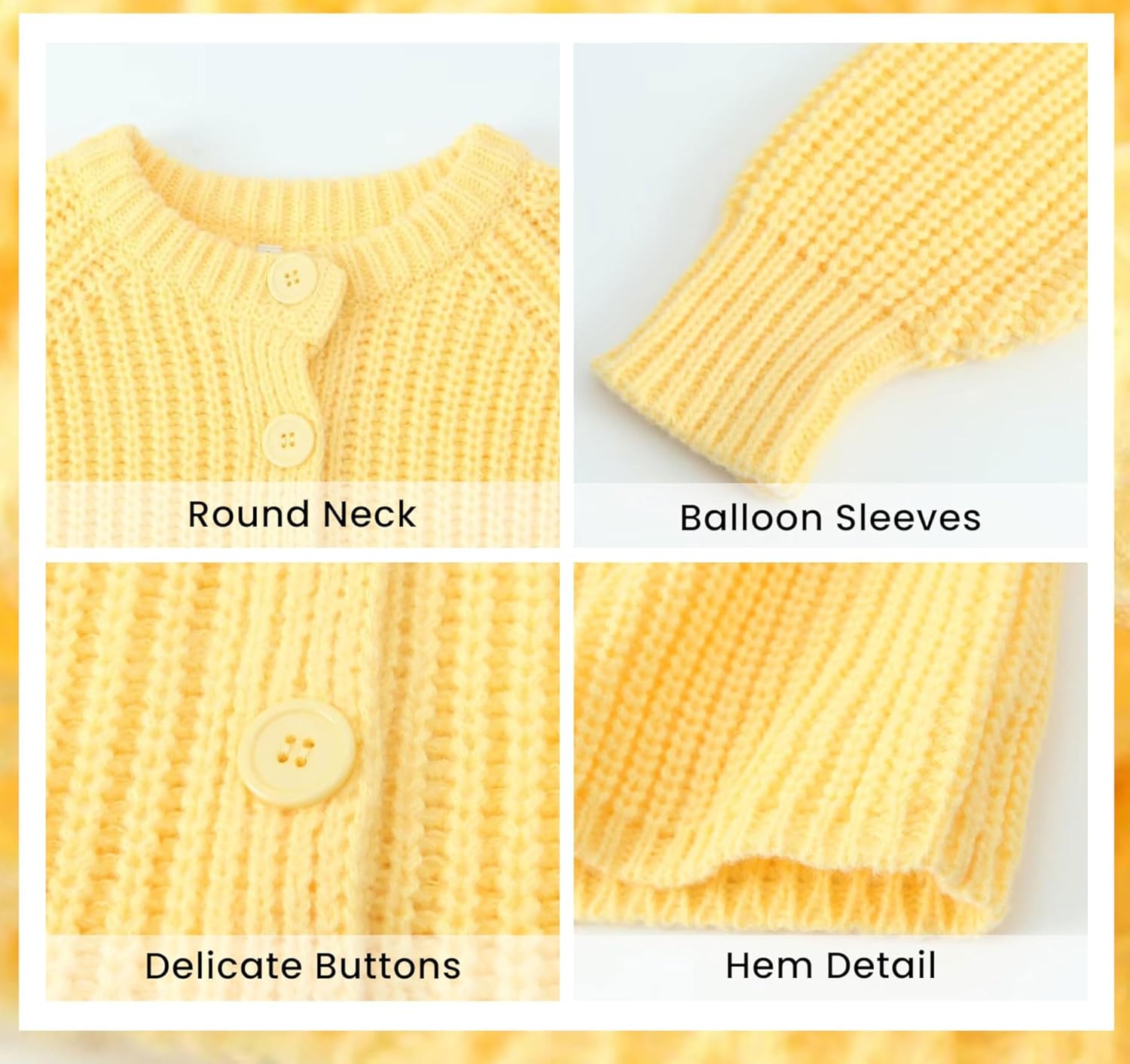 Womens Cardigan Sweater Chunky Knitted Crew Neck Long Sleeve Button Down Jackets Open Front Loose Casual Coat - Image 6