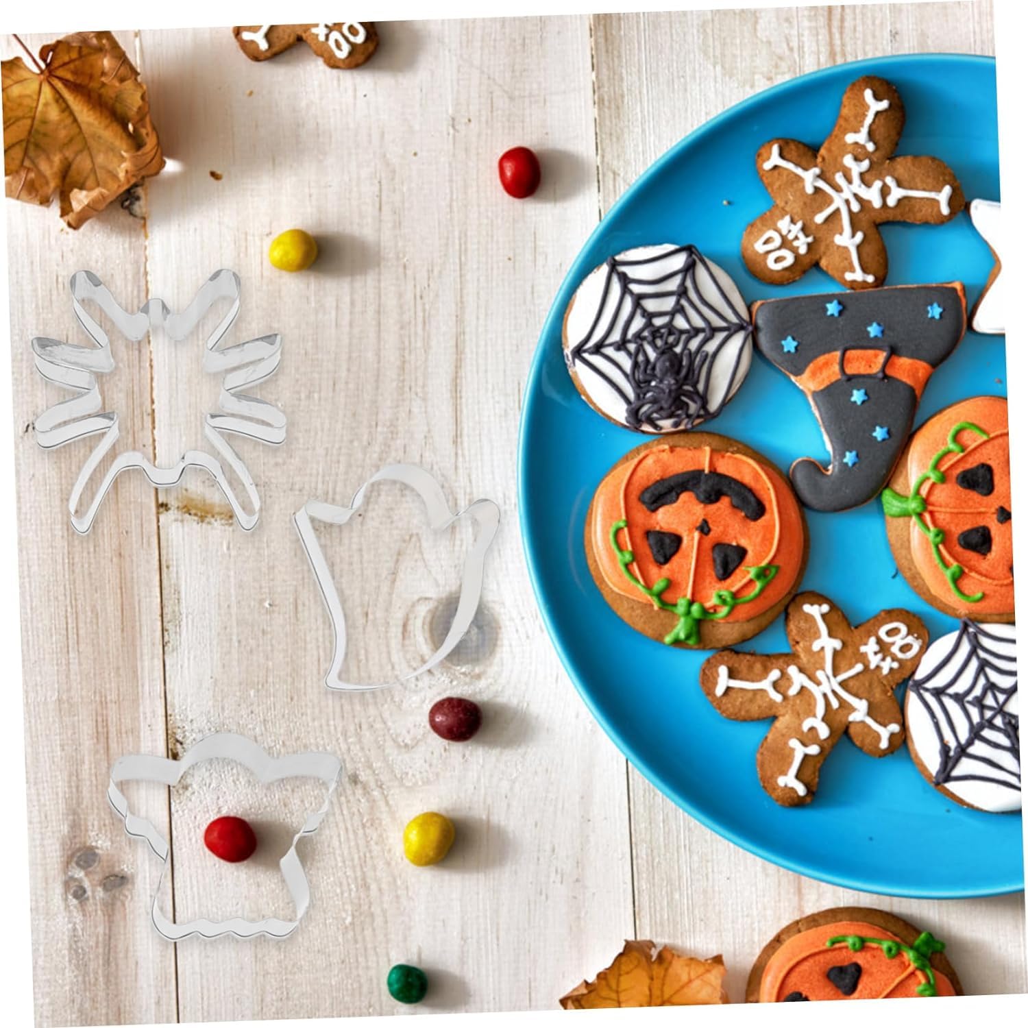 Ensemble d'emporte-pièces, moule à gaufrer les biscuits, moule à faire soi-même, moule à biscuits d'Halloween 12 pièces moule à pâtisserie Halloween biscuit araignée biscuits d'Halloween moule à fonda