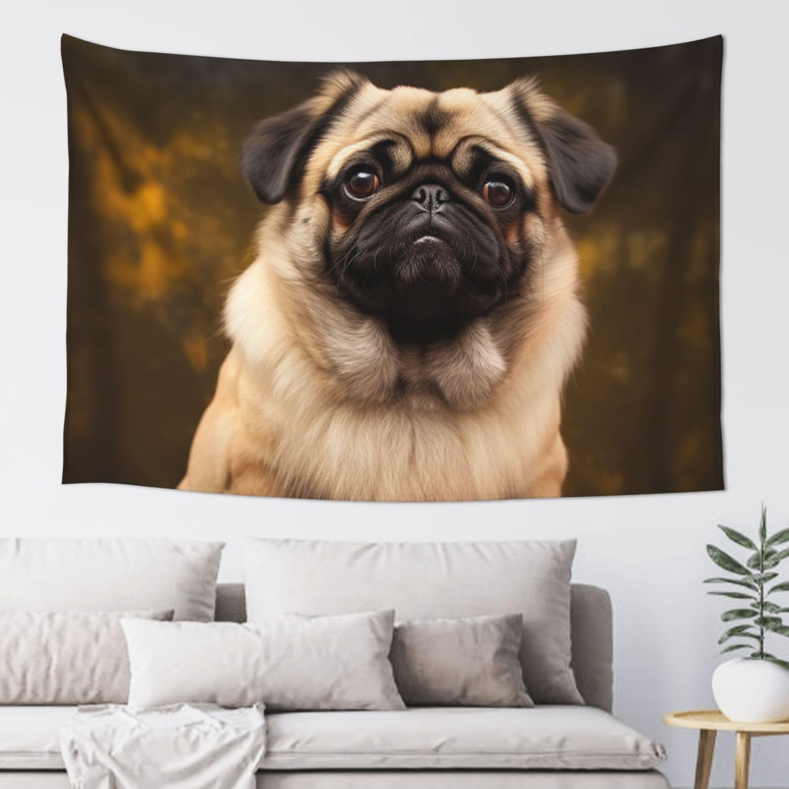 FodPand Pug Dog Tapestry for Bedroom Aesthetic, Wall Hanging Tapestries Art Decor Backdrop Wall Tapestry for Dorm Living Room Funny Poster Party Banner Background 40" X 60"