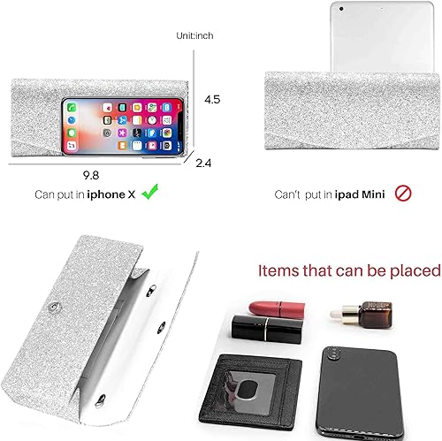 Miniatura 5 de Yokawe Bolsos de mano para mujer, bolso de noche con lentejuelas, con purpurina, fiesta, boda, baile de graduación, bolsos formales