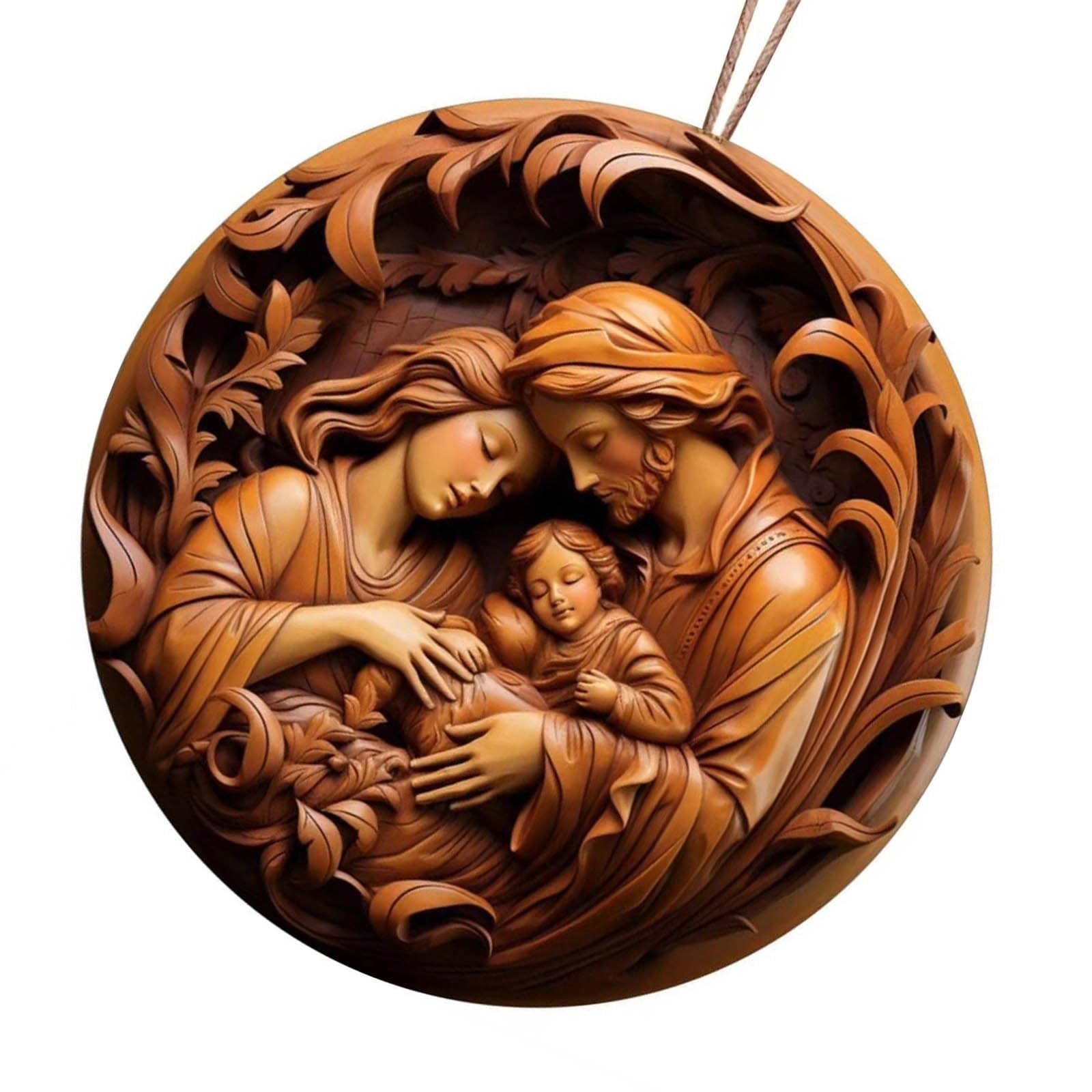 Jazuaiao Faith Acrylic Nativity Pendant Acrylic Nativity Scene Hanging Decoration for Peaceful Christmas Ambiances Birth Pendant