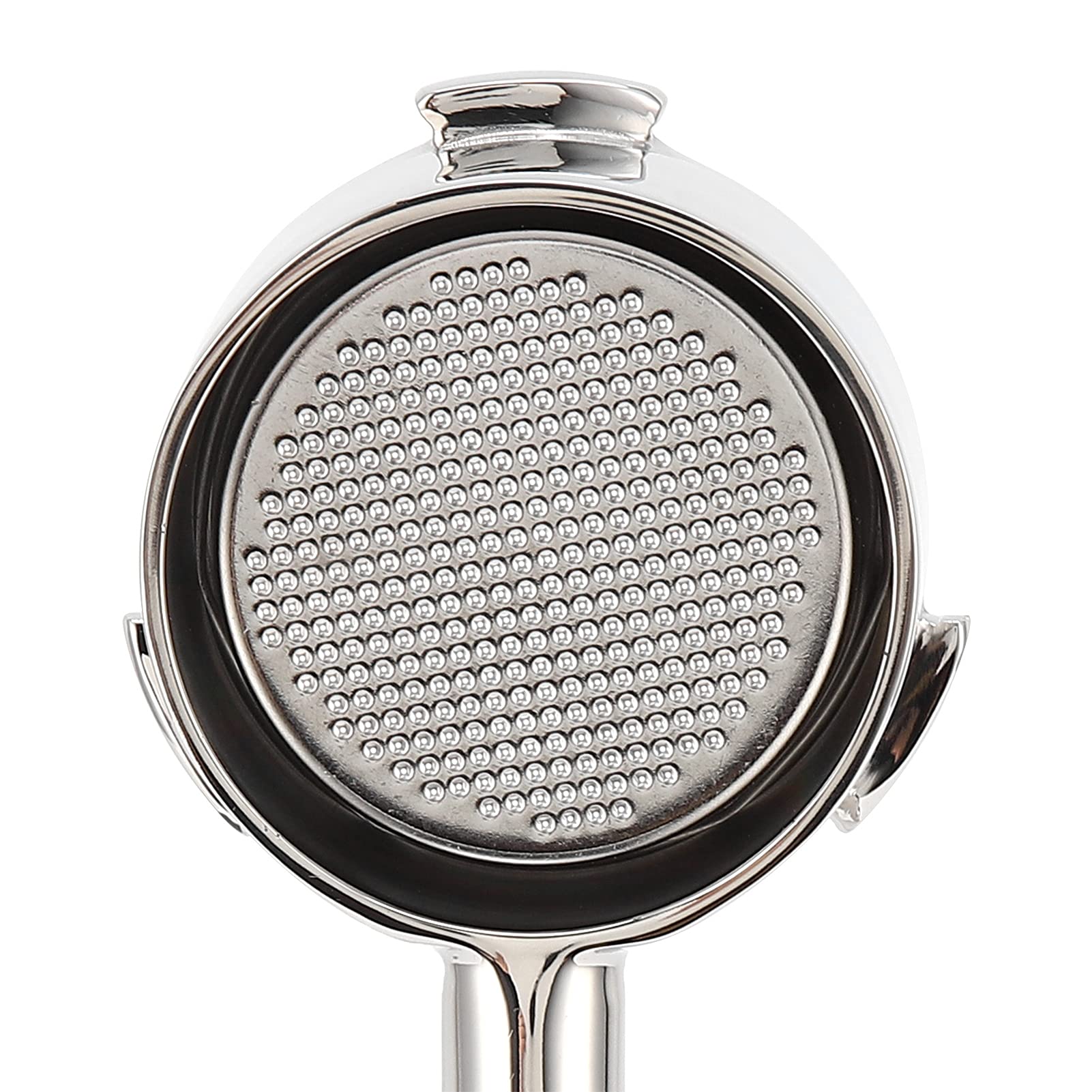 Portafiltro sin fondo para máquina de espresso, soporte de filtro de café de acero inoxidable con mango ergonómico de madera, herramienta de para preparar café en casa o en (Faggio da 51 mm)
