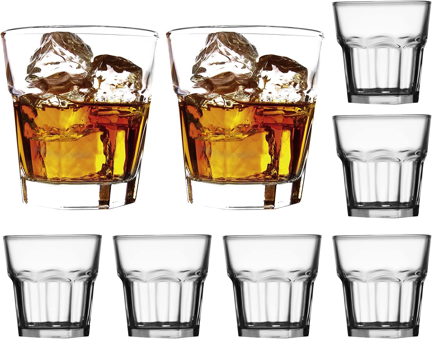 Maredash Coffee Mug,8-OZ Glass Cups for Water/Juice/Beer/Wine/Cocktails, Clarity Glassware(Set of 8)