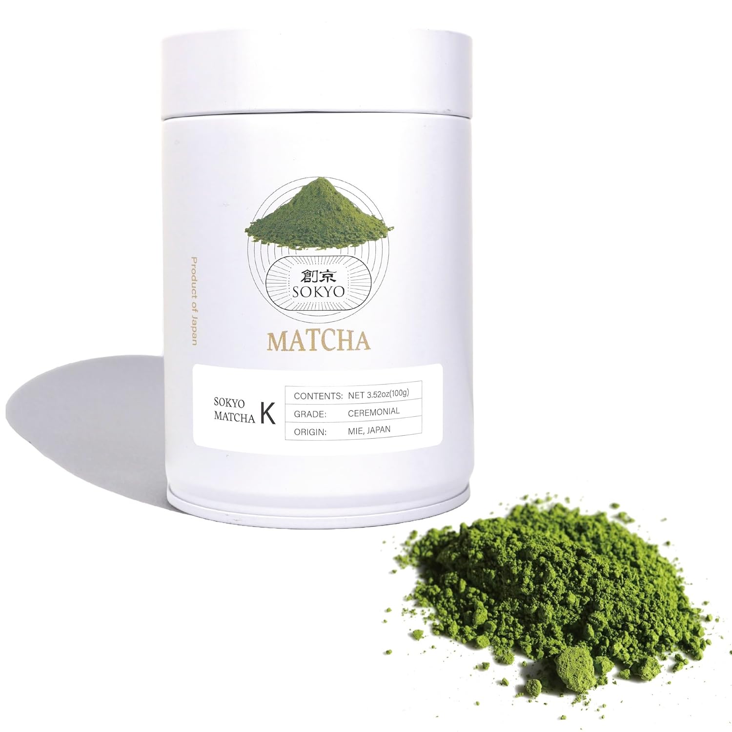 SOKYO ceremonial matcha powder series powdered green tea Japanese matcha (3.52oz / 100g, Mie Ceremonial K)