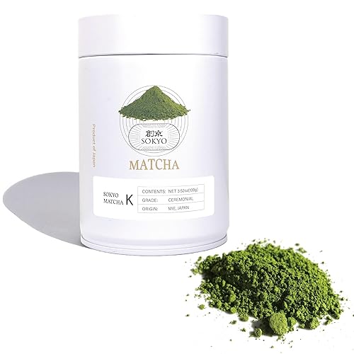 Miniatura 10 de SOKYO serie de polvo de matcha ceremonial Sabor rico y con cuerpo té verde en polvo Matcha japonés (100g / 3.52oz, Fuji Ceremonial Q)