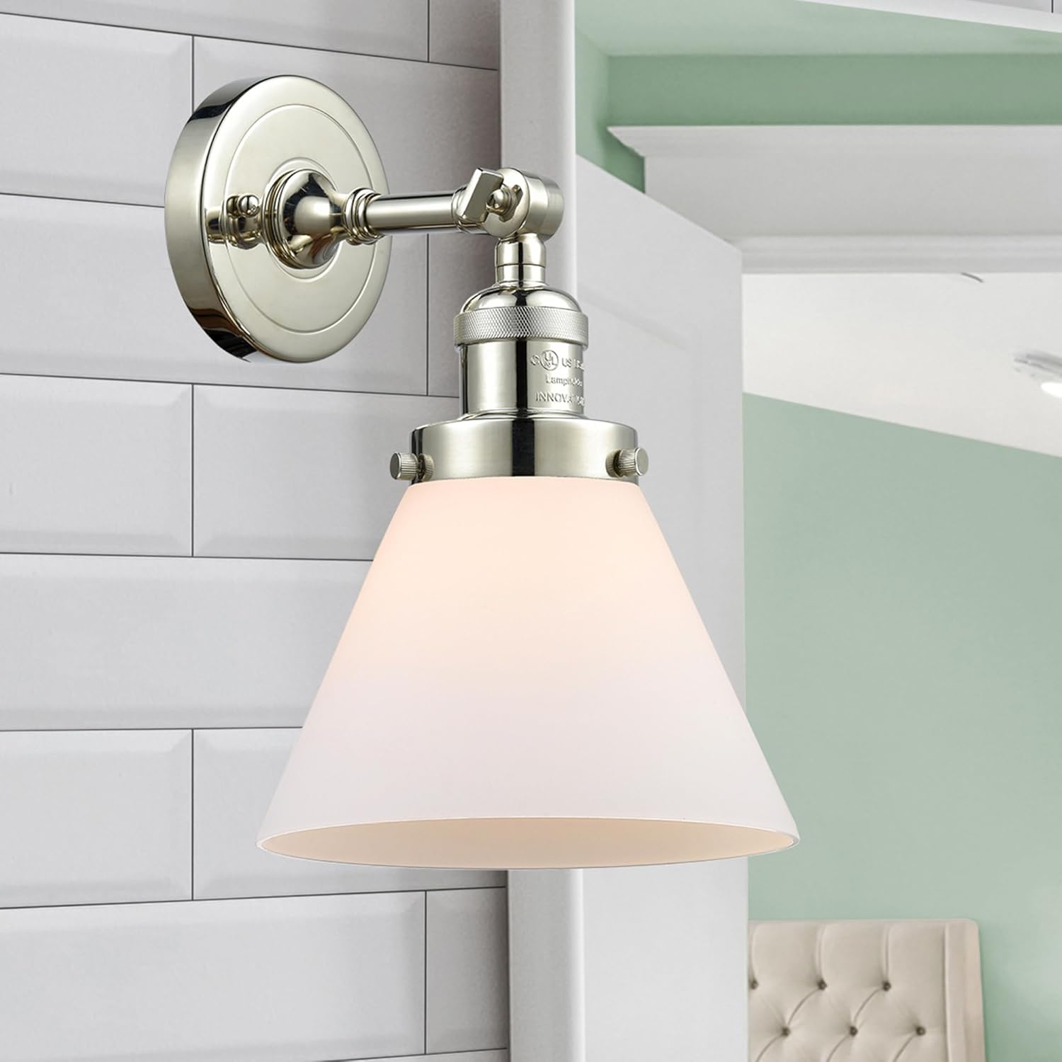 Innovations 203-PN-G42 Franklin Restoration Sconce, Clear Glass, Polished Nickel