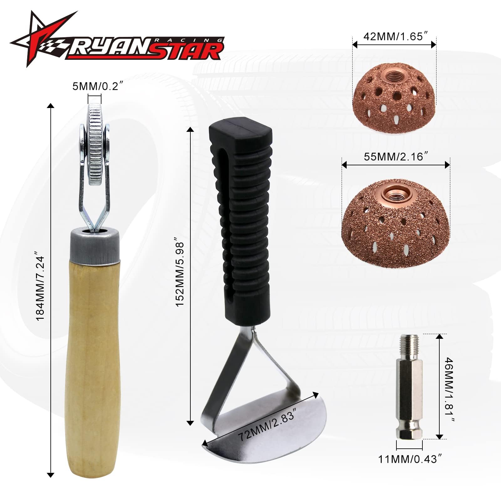 Kit Réparation Pneus Avec Ponceuse Pneumatique 2500 Tr/min - Pour Moto, Vélo, Camion