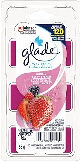 Glade Wax Melts Air Freshener and Odor Eliminator, Scented Essential Oils for Home and Bathroom, Bubbly Berry Splash, 6 Count
