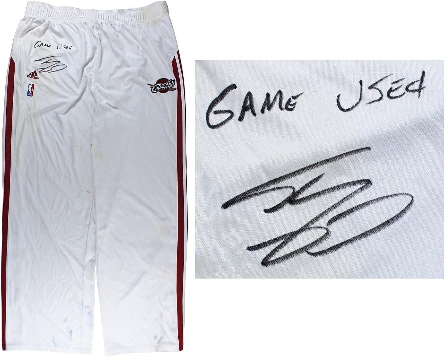 Cavaliers Shaquille O'Neal "Game Used" Signed Adidas Warmup Pants BAS Wit - Game Used NBA Pants
