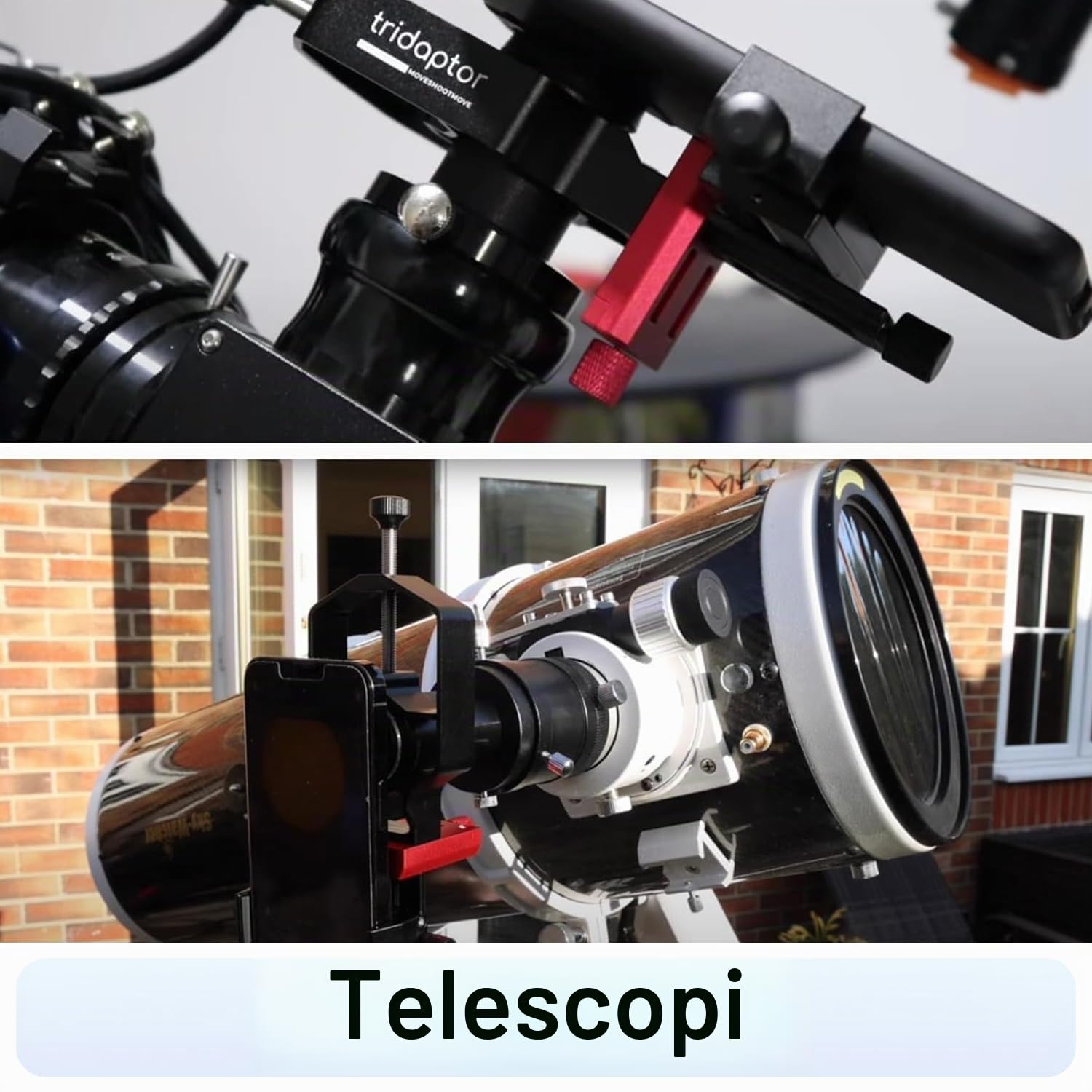 Adattatore per telefono telescopico ad alta precisione a 3 assi, adattatore digiscoping per smartphone, supporto in metallo per mirino, microscopio binoculare binoculare, adatto a tutte le fotocamere