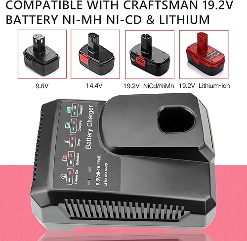 Miniatura 3 de Paquete de 2 baterías y cargador Diehard C3 de 3.0Ah 19.2V compatibles con Craftsman 19.2 V batería de iones de litio 11375 11376 130279005 1323903