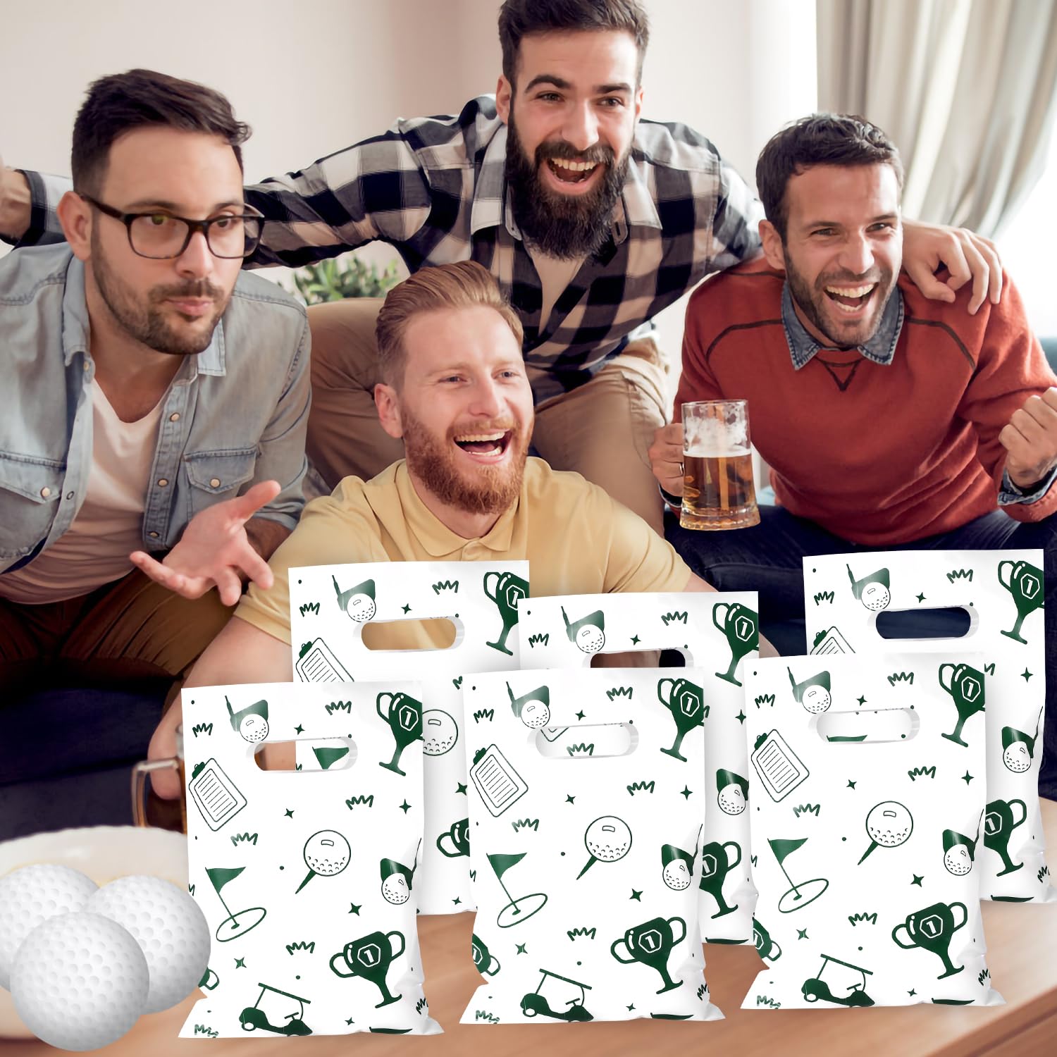 50pcs Golf Gift Bags, Golf Themed Party Decorations Candy Goodie Bags for Men Women Birthday Sports Events Party Favor Supplies