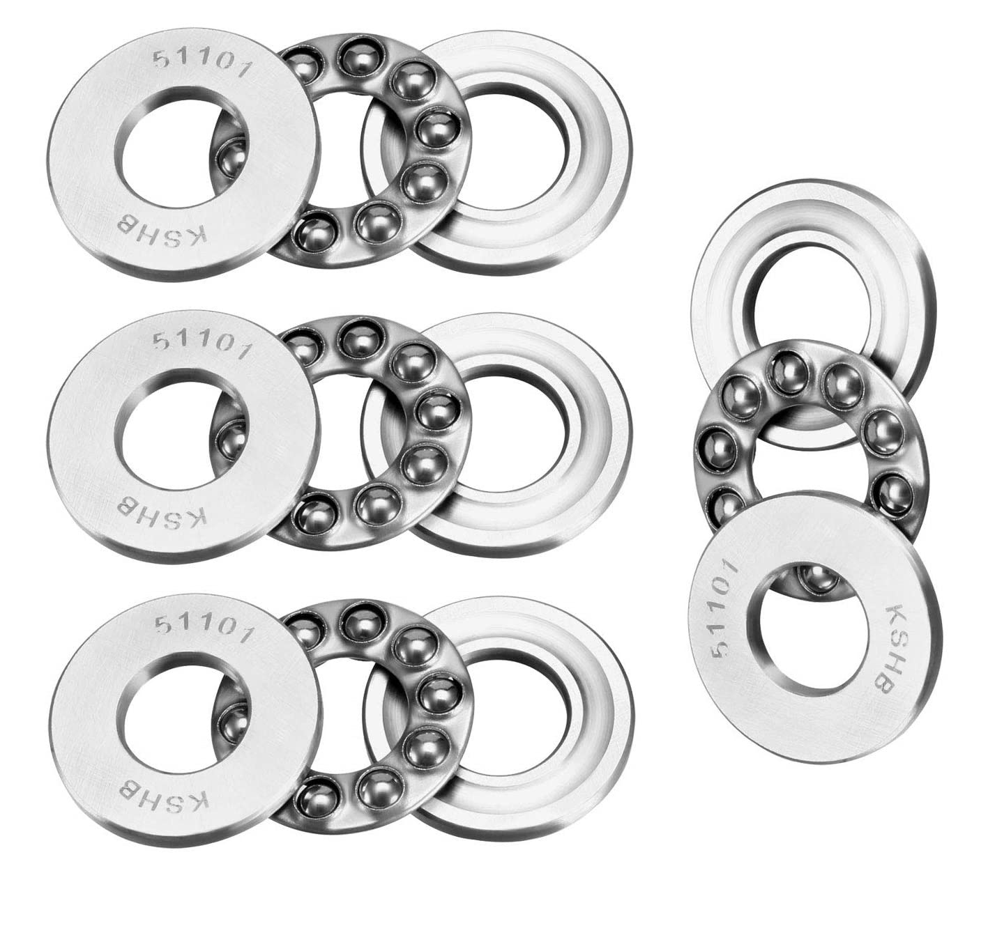 INVENTO 4Pcs 51101 12mm Axial Thrust Ball Bearing 12x26x9mm Single Direction carbon steel ball bearing-picture-7