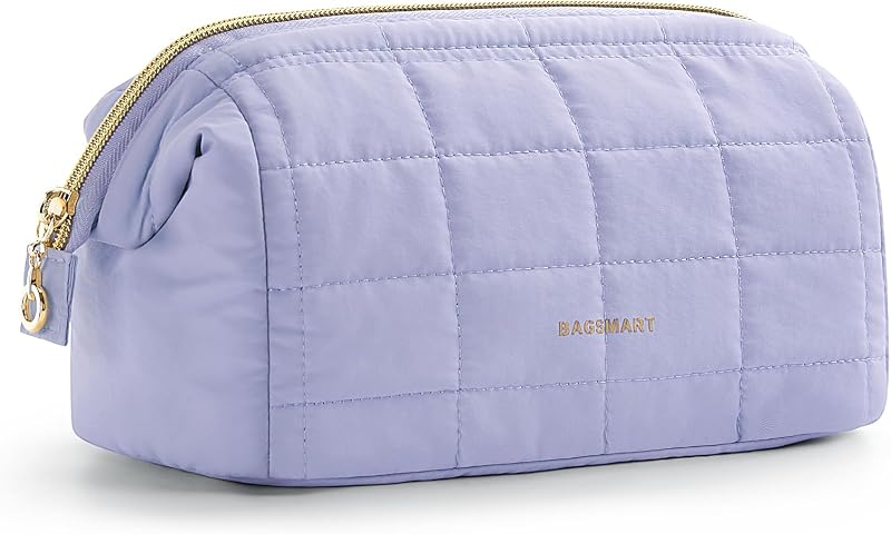 Necessaire de maquiagem BAGSMART com zíper, roxa Lavender Purple