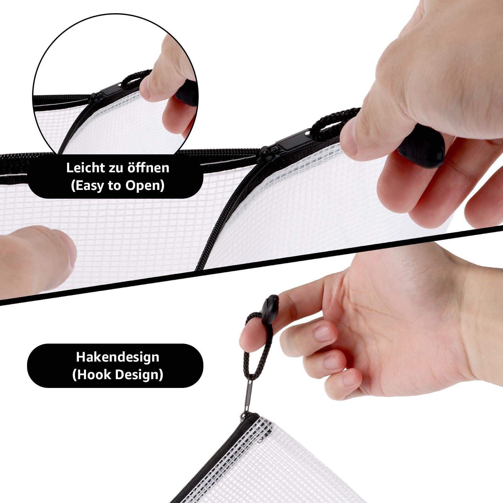 40 Stück Dokumententasche A4+A5, Wasserdichte Dokumententasche A5, Transparente Zip Beutel mit Reißverschluss, Mesh Plastiktasche mit Reißverschluss für Dokumente, Papier, und Kosmetika