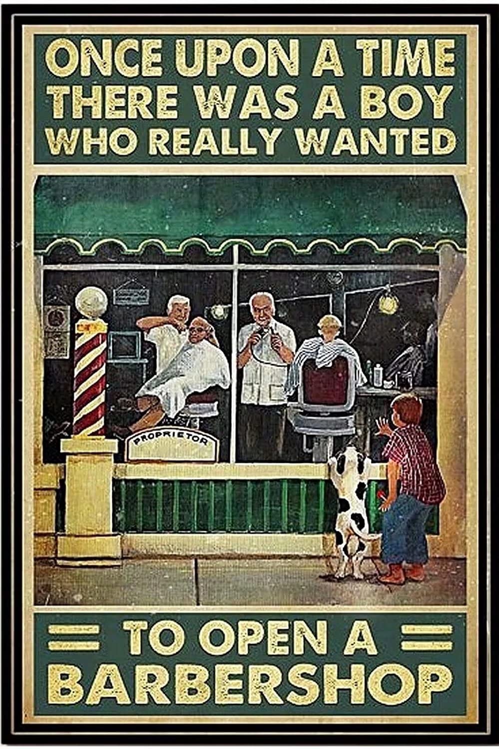 Want To Open A Barbershop Metal Tin Sign,Vintage Wall Decor Retro Art Sign Funny Decor for Home Bar Pub Cafe Farm Room Metal Poster 12x16 Inch