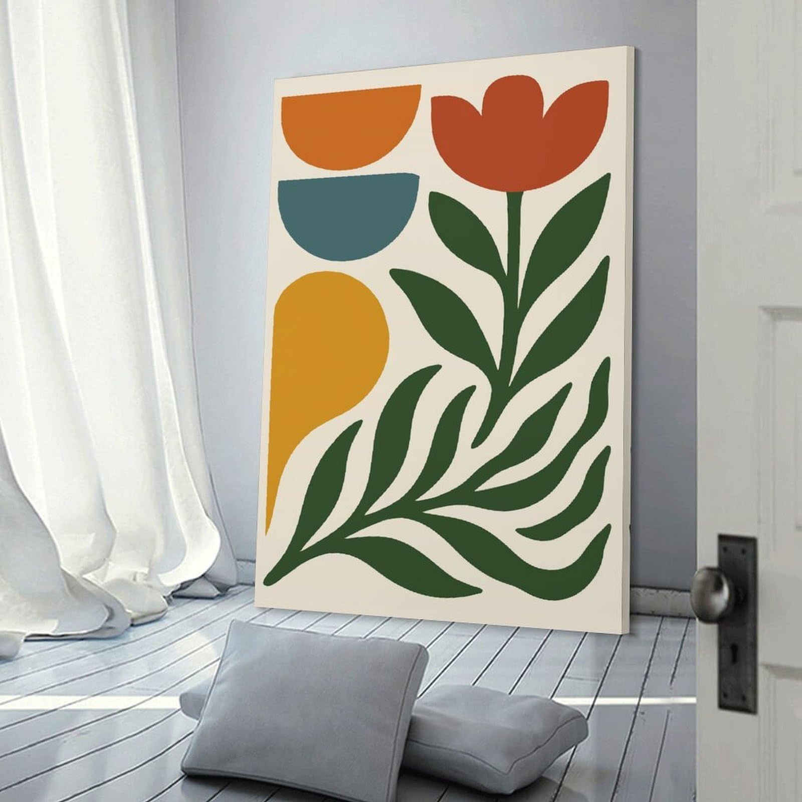 Junmoney Abstract Floral Art Print Decorative Canvas Print, 24x36inch(60x90cm), for Hallway, Entryway Or Landing, Home Artwork for First Impressions