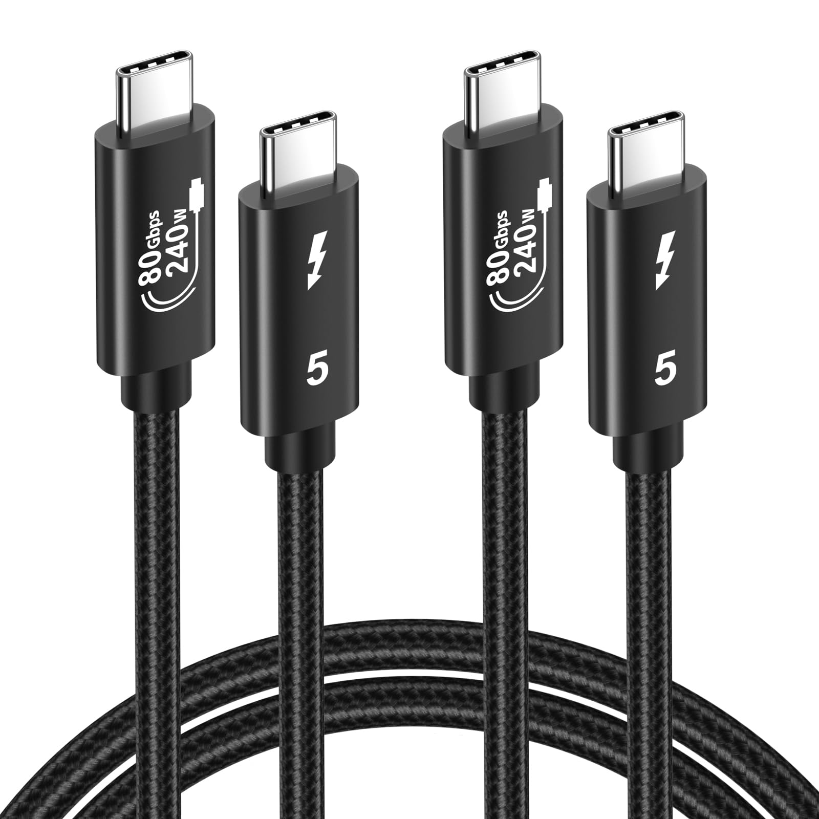 Cavo Thunderbolt 5, 1 m USB C a USB-C 80 Gbps trasferimento dati 240 W PD3.1 ricarica rapida 120 Gbps larghezza di banda display 8K per TB4/3 USB4 dock MacBook M4 iPhone 17 Pro Max iPad eGPU
