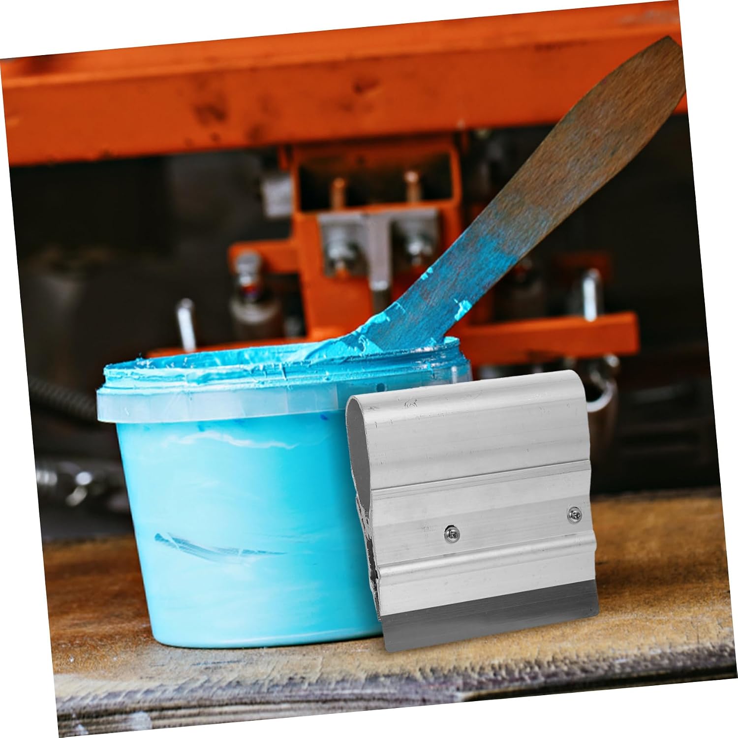Steel Mesh Scraper for Ink Removal Tool Kitchen Scraper Wire Paint Squeegee Smooth Handle