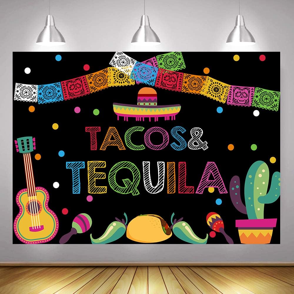 Tacos Tequila Backdrop Carnival Turkish Style Cactus Guitar