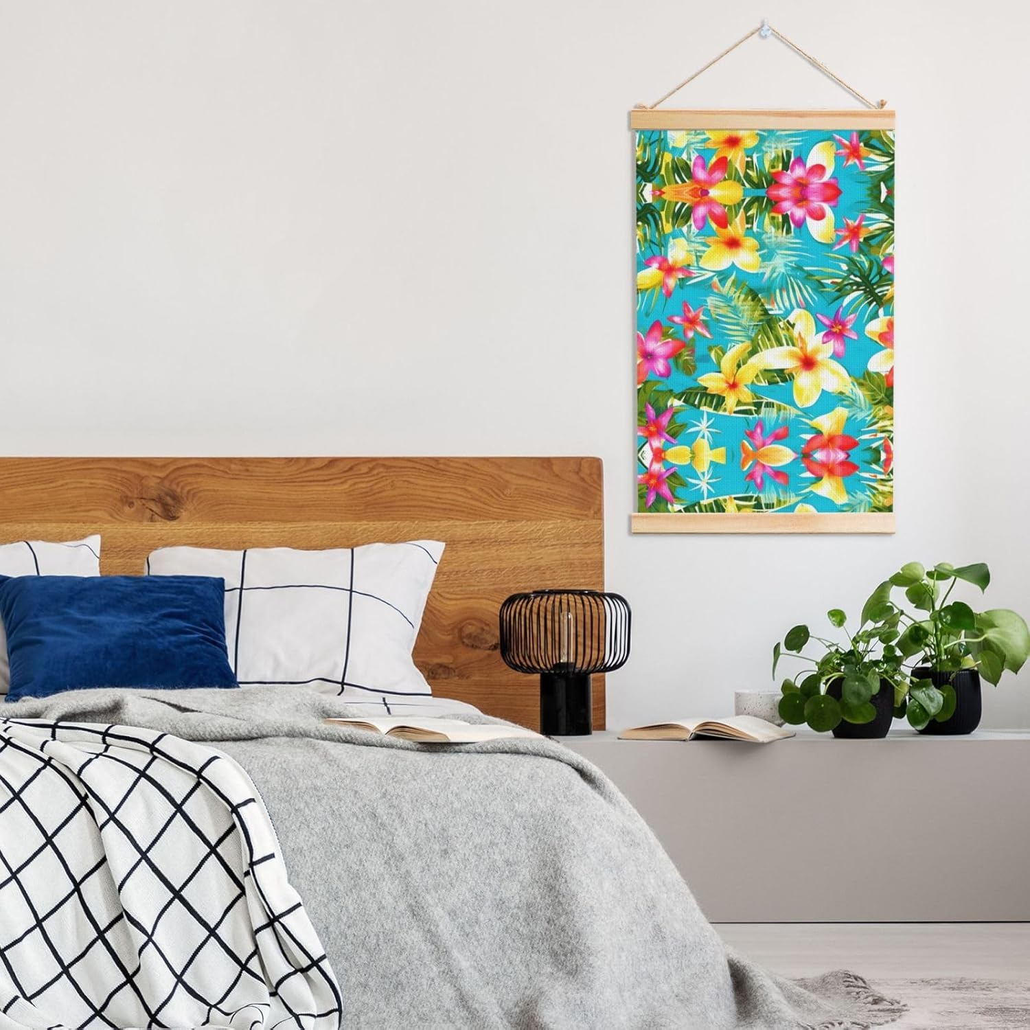 Summer Style Hawaiian Print Poster Hanger,Hanging Poster, Poster Frame,Wood Poster Hanger, For Wall Hanging