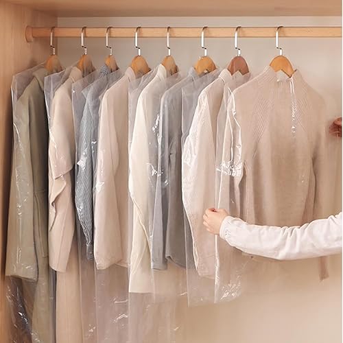 Miniatura 8 de DERIQ - 20 bolsas de plástico para ropa de 60 pulgadas, bolsas de limpieza en seco, bolsas de plástico transparente para limpieza en seco, bolsas de
