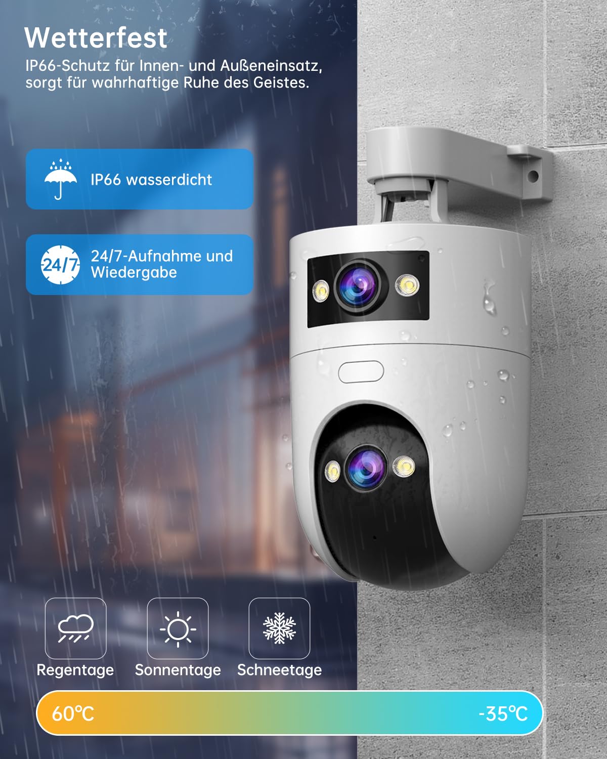 JOOAN Cámara de vigilancia exterior 5G WiFi cámara FHD 2K/3MP 5G/2.4G WiFi para almacenamiento SD y cloud 360° Cámara para perros con aplicación de 2 vías de audio, cámara de vigilancia exterior