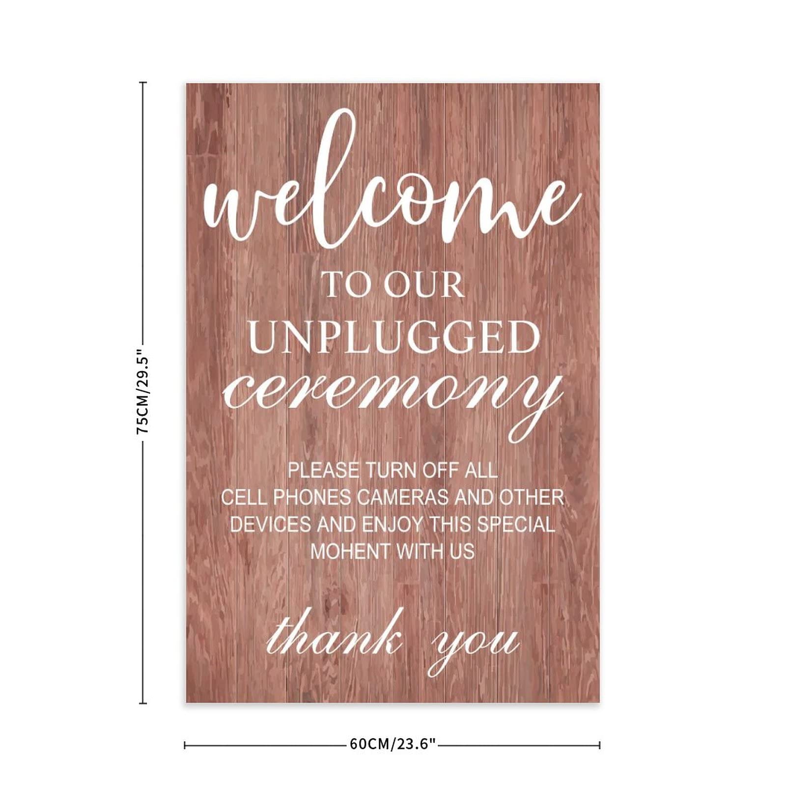 Panneau de bienvenue pour mariage non branché pour cérémonie de mariage - Panneau rustique pour cérémonie de mariage - Panneau en bois - 30 x 20 cm