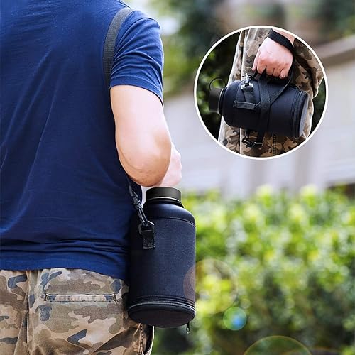 Miniatura 3 de BUZIO Botella de agua de acero inoxidable aislada al vacío de 64 onzas con jarra BUZIO de 15 galones frasco de agua de doble pared sin BPA con bolsa