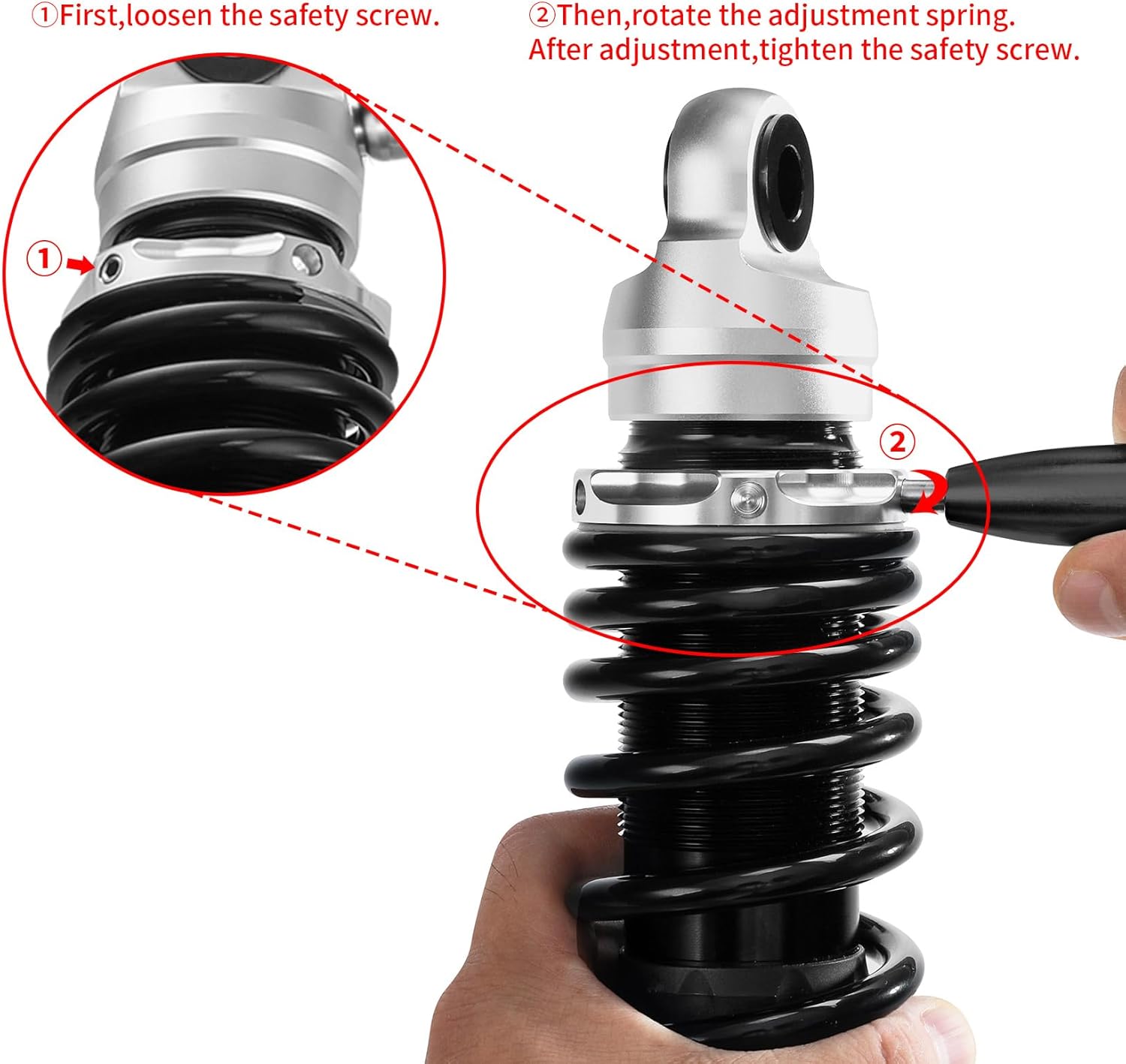 TCMT Remote Reservoir Rear Suspension Shocks Fit For Harley Touring CVO Road Glide Electra Glide Street Glide Road King Ultra Limited 2014-2023 CVO Limited FLHTKSE 2014-2020