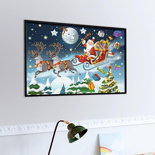 Miniatura 5 de Rompecabezas para adultos de 300 piezas, Noche de Nochebuena, Santa Claus, rompecabezas divertido para la familia