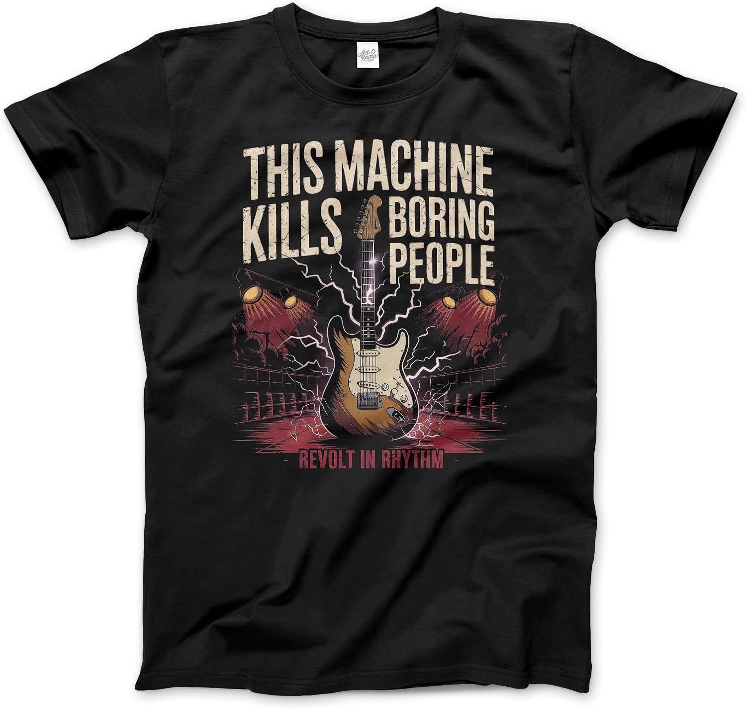This Machine Kills Boring People T-Shirt (Adults, Kids, Short & Long Sleeve) Black