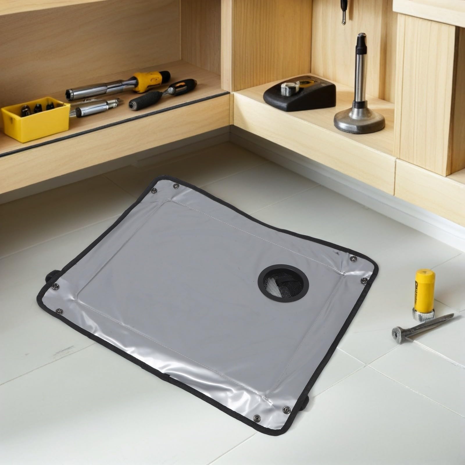 PACKOVE Bandeja para Andador para Personas Mayores con Portavasos, Accesorio de Bandeja para Andador, Poliéster y Plástico, Plegable y Ligera, para Cocina y Comedor, para Seniors