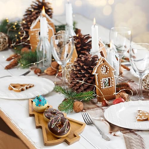 Miniatura 2 de Bencailor 3 platos de madera para árbol de Navidad, bandeja para servir árbol de Navidad, tablero de árbol de Navidad con forma de tablero para