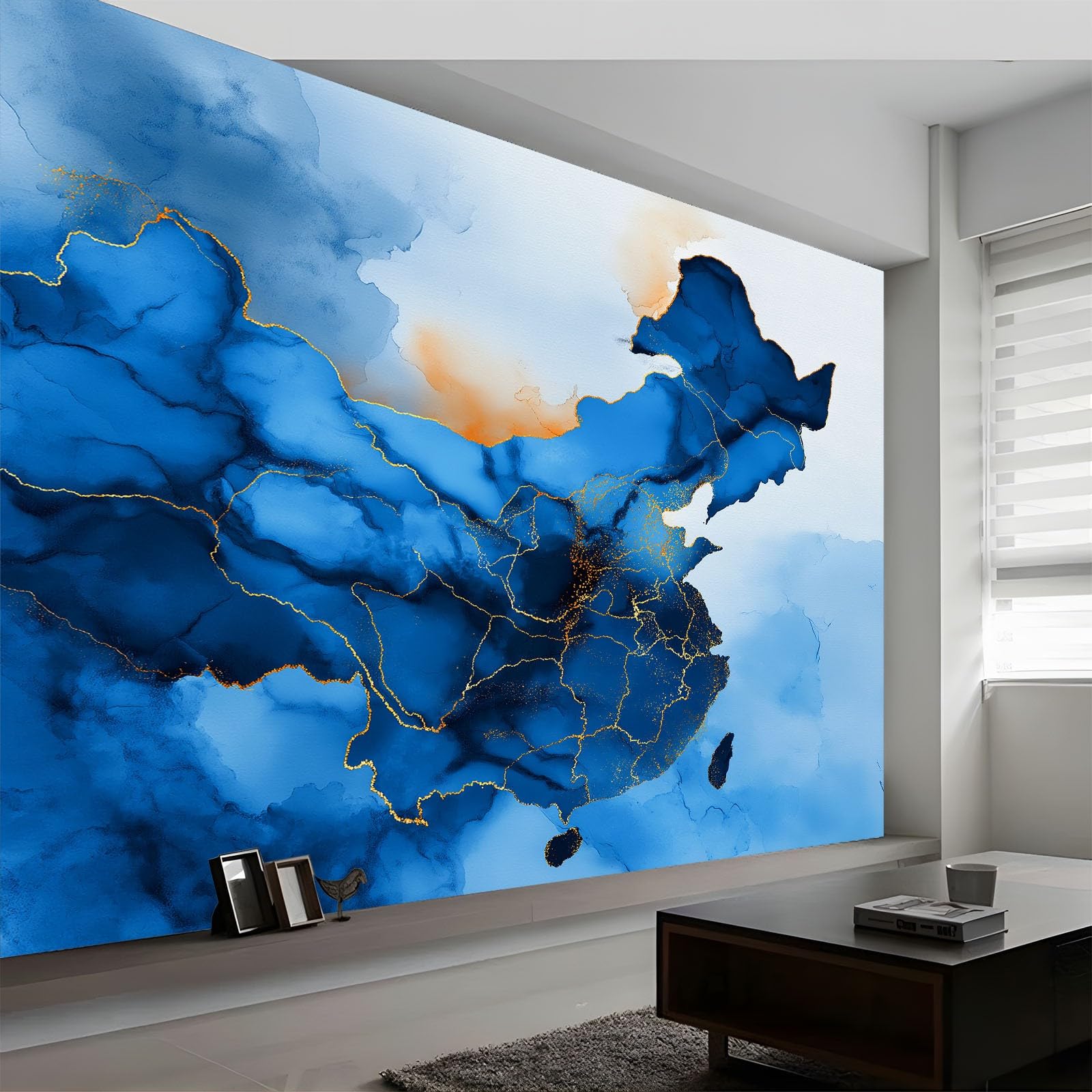 Tapeta ścienna sztuka abstrakcyjna plakat fotograficzny 250 cm x 175 cm, tapeta marmurowa mapa świata tekstura - dekoracja ścienna do salonu sypialni pokoju dziecięcego pokoju zabaw