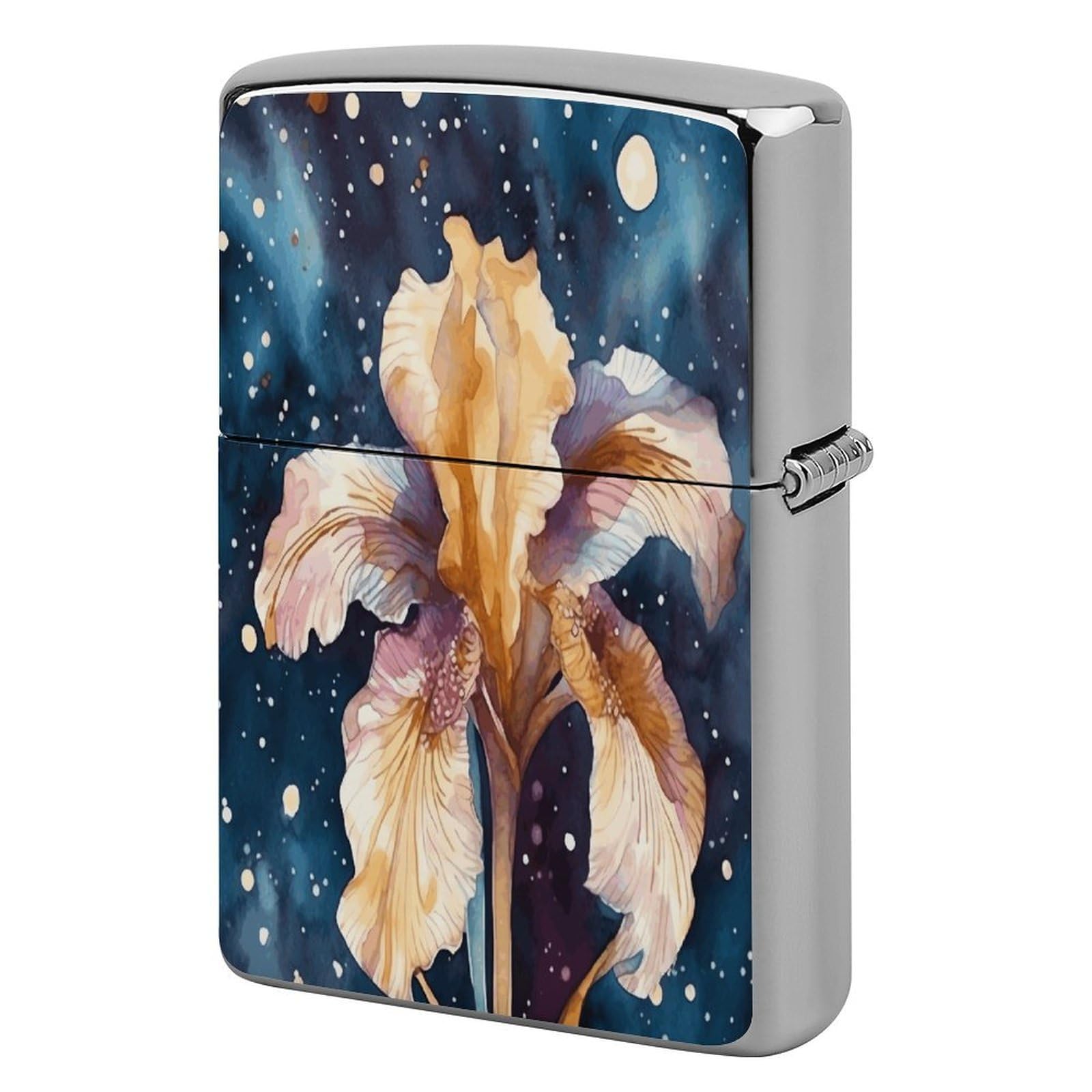 Fodpand Style Iris Flower Image Metal Lighter Case Cover Lighter Sleeve