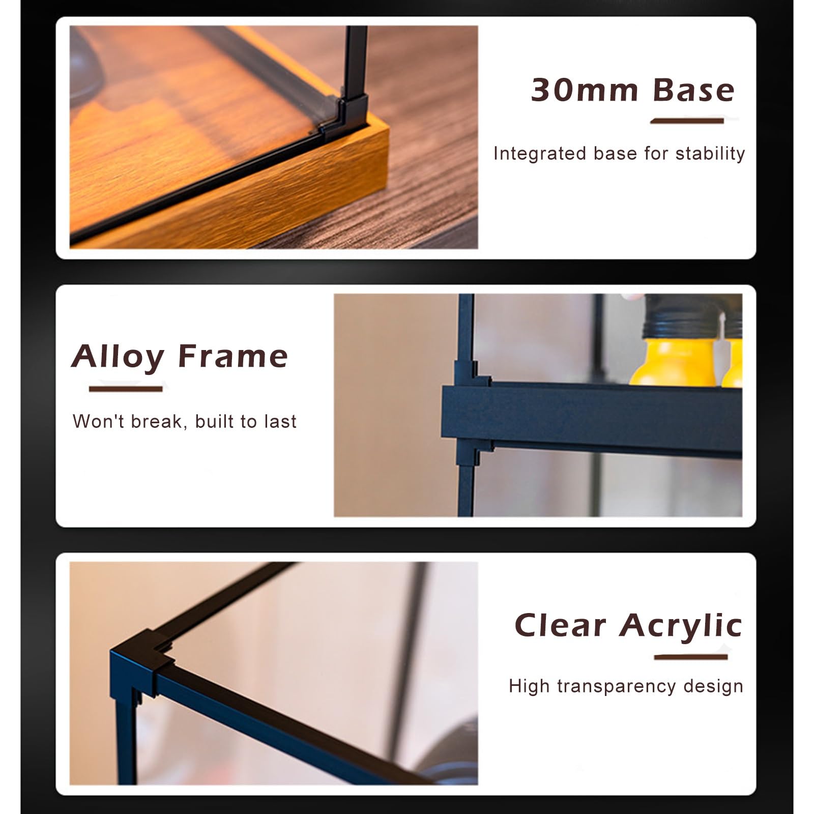 Acryl Vitrine Acryl-Vitrine, 50 60 40 45 55 15 10 cm, Transparente Vitrine Für Sammlerfiguren(70x30x30cm/28x12x12in)