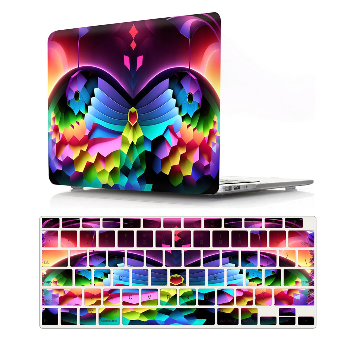 JZ Colored Butterfly Case Compatibel met MacBook Air 13 Old